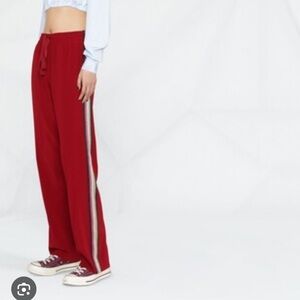 Zadig & Voltaire Willy wide stripe burgundy trousers